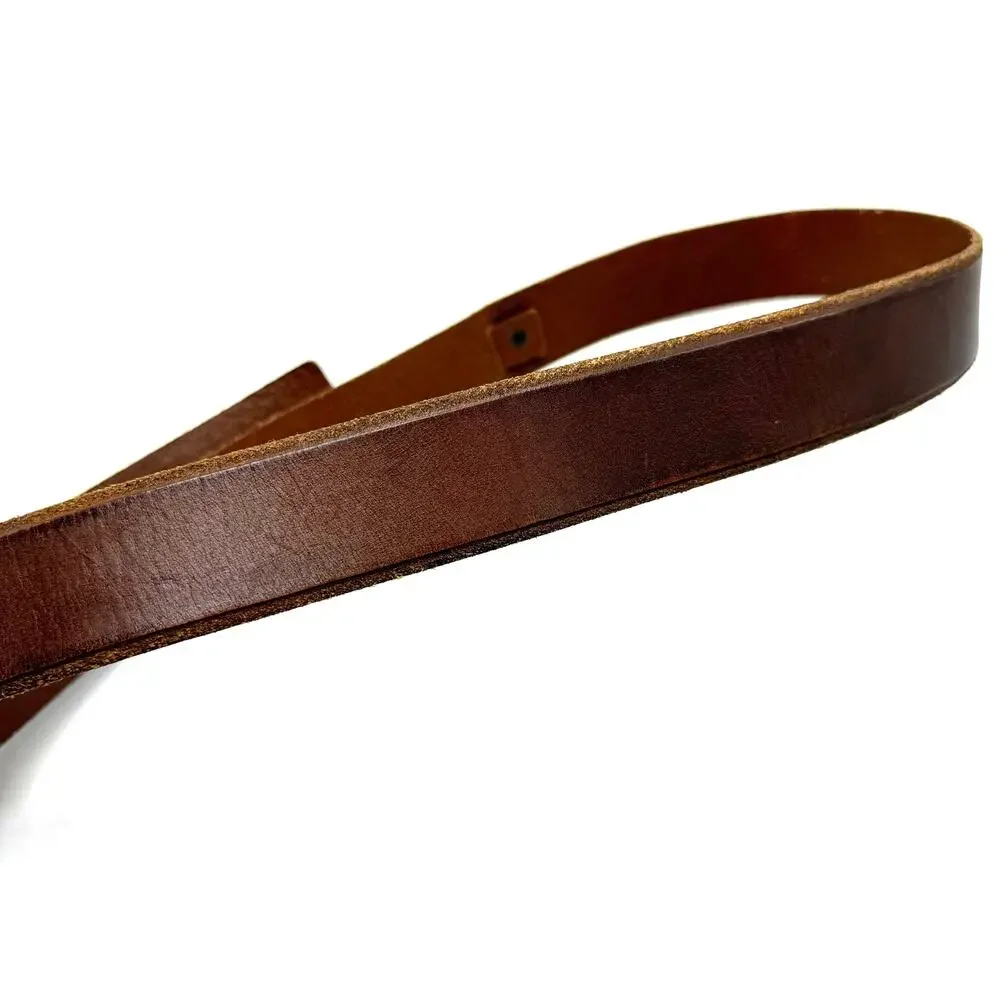 LOFT Western Ranger Belt Women’s M 34-38 Brown Leather Brass Buckle Boho Cowgirl